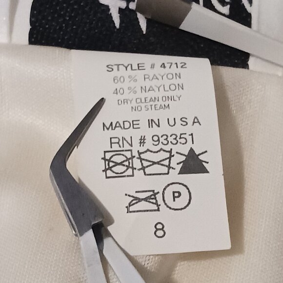 VTG Cattiva New York Cream Embroidered Lace Fringe Teired Dress w/ Jacket 8 - Picture 12 of 16